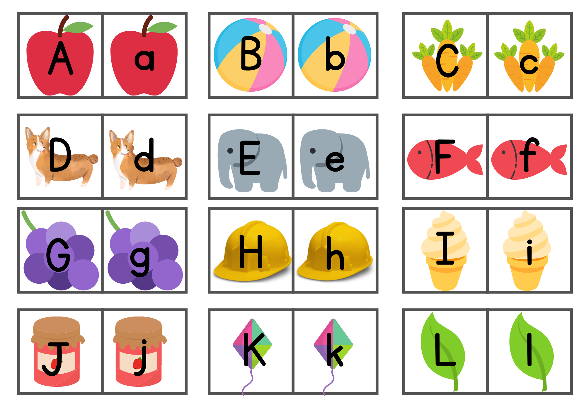 free printable abc memory matching game - lovinghomeschool